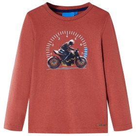 Long-sleeved children's t-shirt in henna color, size 104. by , Kids T-shirts - Ref: Foro24-12650, Price: 9,99 €, Discount: %