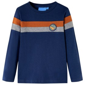 Camiseta infantil de manga larga azul marino 140 de , Camisetas para niños - Ref: Foro24-12853, Precio: 8,06 €, Descuento: %