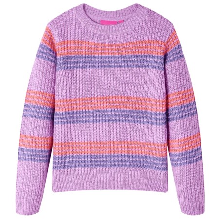 Children's knitted sweater with lilac and pink stripes 128 by , Kids T-shirts - Ref: Foro24-14537, Price: 12,99 €, Discount: %