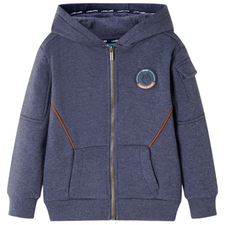 Child's dark blue mélange hoodie with zipper, size 92. by , Kids T-shirts - Ref: Foro24-12949, Price: 17,22 €, Discount: %