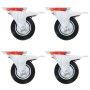 Swivel wheels with double brakes 4 units 100 mm by vidaXL, Material handling - Ref: Foro24-143446, Price: 29,77 €, Discount: %