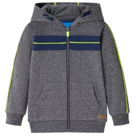 Child's hooded sweatshirt with gray mélange zipper 128 by , Kids T-shirts - Ref: Foro24-13277, Price: 13,99 €, Discount: %