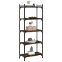 Bookcase with 5 smoked oak engineered wood shelves 60x30x154cm by , Bookcases and shelves - Ref: Foro24-837659, Price: 59,40 ...