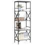 Bookshelf with 5 gray Sonoma wood engineering shelves 59x35x171 cm by , Bookcases and shelves - Ref: Foro24-837625, Price: 67...