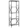 Bookshelf with 5 gray Sonoma wood engineering shelves 59x35x171 cm by , Bookcases and shelves - Ref: Foro24-837625, Price: 67...