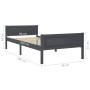 Estructura de cama de madera maciza de pino gris 90x200 cm de vidaXL, Camas y somieres - Ref: Foro24-322124, Precio: 101,99 €...