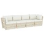 4-Sitzer-Gartensofa aus Paletten mit Kissen aus Tannenholz von vidaXL, Gartensets - Ref: Foro24-3063446, Preis: 437,29 €, Rab...