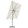 Cantilever parasol with steel pole 250x250 cm sand by vidaXL, Umbrellas - Ref: Foro24-44624, Price: 101,58 €, Discount: %