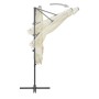 Cantilever parasol with steel pole 250x250 cm sand by vidaXL, Umbrellas - Ref: Foro24-44624, Price: 101,58 €, Discount: %