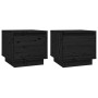 Bedside tables 2 pcs solid black pine wood 35x34x32 cm by vidaXL, Nightstands - Ref: Foro24-813404, Price: 61,41 €, Discount: %