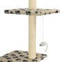 Cat scratching post with sisal posts beige footprints 260 cm by vidaXL, Cat furniture - Ref: Foro24-170535, Price: 85,06 €, D...