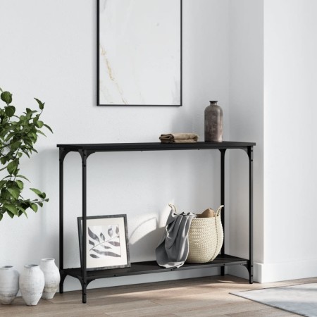 Black engineered wood console table 101x30.5x75 cm by , Side tables - Ref: Foro24-837702, Price: 41,90 €, Discount: %