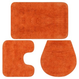 Orange 3-Piece Fabric Bath Mat Set by vidaXL, Rugs and bath mats - Ref: Foro24-133227, Price: 26,99 €, Discount: %