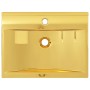 Lavabo con rebosadero 60x46x16 cm cerámica dorado de vidaXL, Lavabos - Ref: Foro24-143503, Precio: 124,30 €, Descuento: %