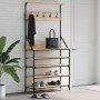 Garderobe mit Schuhregal aus Sonoma-Eiche 90x34x184 cm von , Kommoden-Organizer und Bar-Kleiderbügel - Ref: Foro24-837878, Pr...