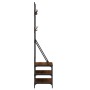 Coat rack with brown oak shoe rack 70x40x184 cm by , Dresser Organizers and Bar Hangers - Ref: Foro24-837846, Price: 71,54 €,...