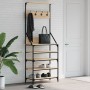 Coat rack with Sonoma oak shoe rack 70x34x184 cm by , Dresser Organizers and Bar Hangers - Ref: Foro24-837873, Price: 88,49 €...