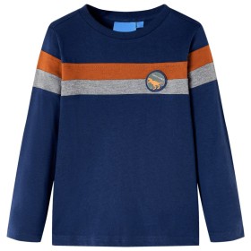 Navy blue long-sleeved children's t-shirt 128 by , Kids T-shirts - Ref: Foro24-12852, Price: 8,06 €, Discount: %