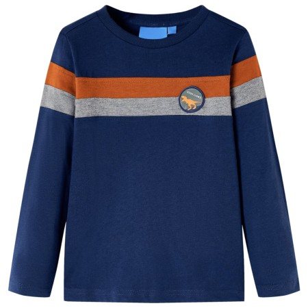 Camiseta infantil de manga larga azul marino 128 de , Camisetas para niños - Ref: Foro24-12852, Precio: 8,06 €, Descuento: %