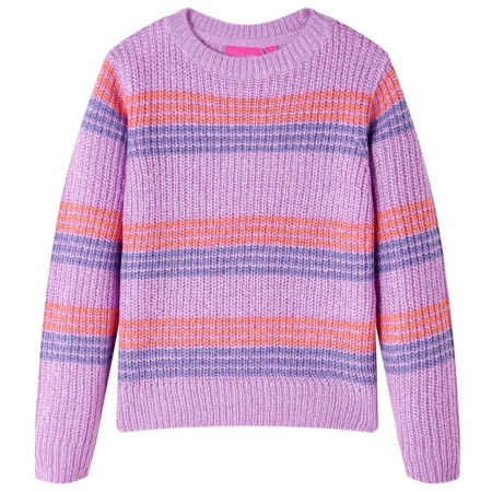 Children's knitted sweater with lilac and pink stripes 116 by , Kids T-shirts - Ref: Foro24-14536, Price: 12,58 €, Discount: %