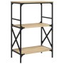 Bookcase with 3 shelves engineered wood Sonoma oak 59x35x90.5cm by , Bookcases and shelves - Ref: Foro24-837613, Price: 43,46...