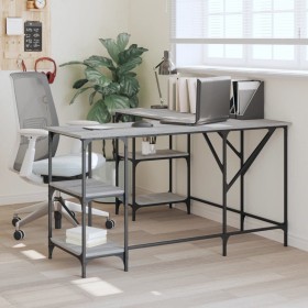 Escritorio madera de ingeniería gris Sonoma 139x139x75 cm de , Escritorios - Ref: Foro24-837595, Precio: 99,99 €, Descuento: %