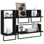 Wall shelves with 4 pieces of engineered wood and black bars by , Shelves and shelves - Ref: Foro24-836308, Price: 43,48 €, D...