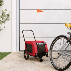 Pet Bicycle Trailer Iron Oxford Cloth Red Black by , pet strollers - Ref: Foro24-94013, Price: 100,99 €, Discount: %