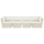 4-Sitzer-Gartensofa aus Paletten mit Kissen aus Tannenholz von vidaXL, Gartensets - Ref: Foro24-3063446, Preis: 437,29 €, Rab...