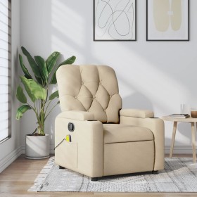 Cream Fabric Reclining Massage Chair by , Armchairs - Ref: Foro24-372500, Price: 246,99 €, Discount: %