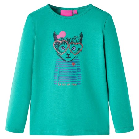 Bright green long-sleeved children's t-shirt size 128 by , Kids T-shirts - Ref: Foro24-13582, Price: 9,81 €, Discount: %