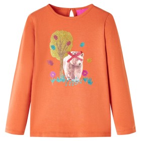 Camiseta infantil de manga larga naranja tostado 128 de , Camisetas para niños - Ref: Foro24-13807, Precio: 10,99 €, Descuent...