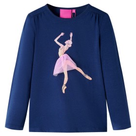 Camiseta infantil de manga larga azul marino 116 de , Camisetas para niños - Ref: Foro24-14001, Precio: 8,99 €, Descuento: %