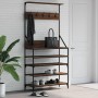 Coat rack with brown oak shoe rack 90x34x184 cm by , Dresser Organizers and Bar Hangers - Ref: Foro24-837881, Price: 101,80 €...