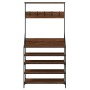 Coat rack with brown oak shoe rack 90x34x184 cm by , Dresser Organizers and Bar Hangers - Ref: Foro24-837881, Price: 101,80 €...