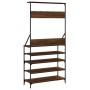 Coat rack with brown oak shoe rack 90x34x184 cm by , Dresser Organizers and Bar Hangers - Ref: Foro24-837881, Price: 101,80 €...