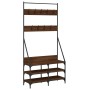 Coat rack with brown oak shoe rack 90x34x184 cm by , Dresser Organizers and Bar Hangers - Ref: Foro24-837836, Price: 68,66 €,...