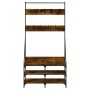 Coat rack with smoked oak shoe rack 90x34x184 cm by , Dresser Organizers and Bar Hangers - Ref: Foro24-837834, Price: 66,99 €...