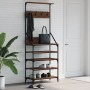 Coat rack with brown oak shoe rack 70x34x184 cm by , Dresser Organizers and Bar Hangers - Ref: Foro24-837876, Price: 88,58 €,...