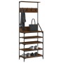 Coat rack with brown oak shoe rack 70x34x184 cm by , Dresser Organizers and Bar Hangers - Ref: Foro24-837876, Price: 88,58 €,...