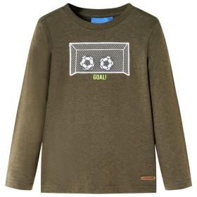 Children's long-sleeved khaki mélange T-shirt 116 by , Kids T-shirts - Ref: Foro24-12711, Price: 8,99 €, Discount: %