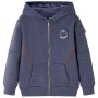 Sudadera infantil con capucha y cremallera azul oscuro mélange 128 de , Camisetas para niños - Ref: Foro24-12952, Precio: 17,...