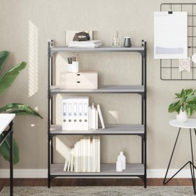 Sonoma gray engineered wood 4-shelf bookcase 80x30x120 cm by , Bookcases and shelves - Ref: Foro24-837675, Price: 57,55 €, Di...