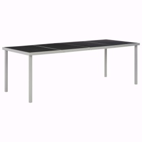 Mesa de jardín de jardín de acero negra 220x90x74,5 cm de vidaXL, Mesas de jardín - Ref: Foro24-44705, Precio: 291,09 €, Desc...