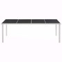 Black steel garden garden table 220x90x74.5 cm by vidaXL, Garden tables - Ref: Foro24-44705, Price: 338,96 €, Discount: %