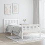 White solid wood single bed frame 90x190 cm by , Beds and slatted bases - Ref: Foro24-810645, Price: 115,99 €, Discount: %