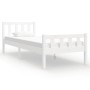 White solid wood single bed frame 90x190 cm by , Beds and slatted bases - Ref: Foro24-810645, Price: 115,99 €, Discount: %