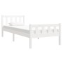 White solid wood single bed frame 90x190 cm by , Beds and slatted bases - Ref: Foro24-810645, Price: 115,99 €, Discount: %