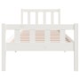 White solid wood single bed frame 90x190 cm by , Beds and slatted bases - Ref: Foro24-810645, Price: 115,99 €, Discount: %