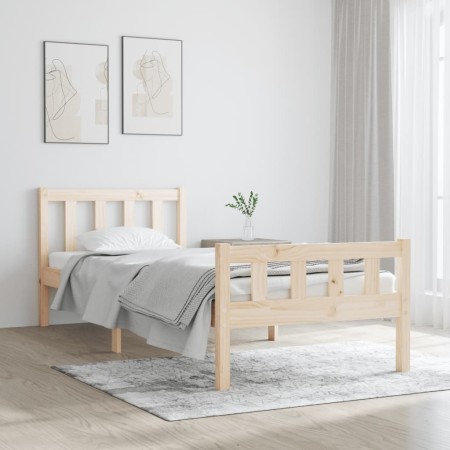 Solid wood bed frame 90x190 cm by , Beds and slatted bases - Ref: Foro24-810644, Price: 98,48 €, Discount: %